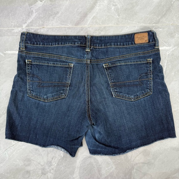 Women’s American Eagle Stretch Dark Wash Jean Shorts Plus Size 14 - Picture 10 of 16